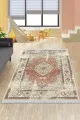 Pamuklu Kilim Fiyatları Pembe Klasik Göbekli Dokuma Pamuk Taban Kaymaz Kilim KLM132