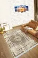 Kilim 80X200 Bej Klasik Göbekli Dokuma Pamuk Taban Kaymaz Kilim KLM133