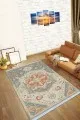 Yazlık Kilim 6 Metrekare Tarçın Klasik Göbekli Dokuma Pamuk Taban Kaymaz Kilim KLM142