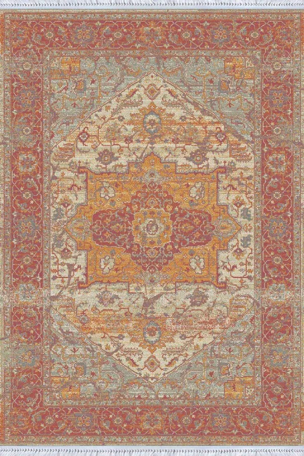 Pamuklu Kilim Halı Pembe Klasik Göbekli Dokuma Pamuk Taban Kaymaz Kilim KLM146