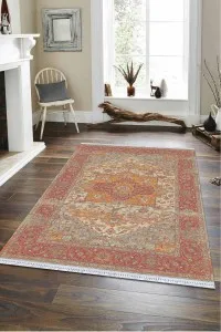 Pembe Klasik Göbekli Dokuma Pamuk Taban Kaymaz Kilim KLM146 Pembe Klasik Göbekli Dokuma Pamuk Taban Kaymaz Kilim KLM146