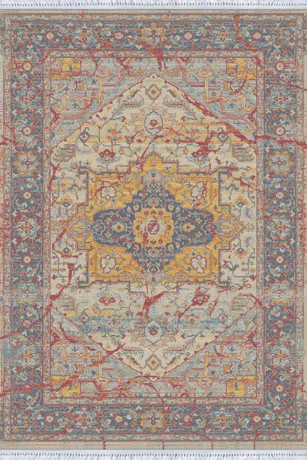 Kesme Kilim Renkli Klasik Göbekli Dokuma Pamuk Taban Kaymaz Kilim KLM148