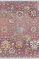 Otantik Kilim Desenleri Pembe Vintage Dokuma Pamuk Tabanlı Kaymaz Kilim KLM159