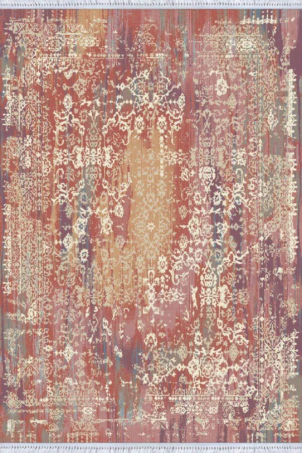 Pembe Vintage Dokuma Pamuk Tabanlı Kaymaz Kilim KLM164
