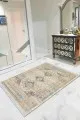 Cecim Kilim Fiyatları Krem Vintage Dokuma Pamuk Tabanlı Kaymaz Kilim KLM166