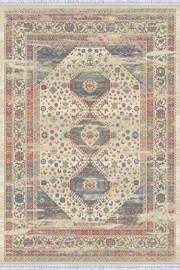 Dijital Baskı Kilimler Çok Renkli Vintage Dokuma Pamuk Taban Kaymaz Kilim KLM168