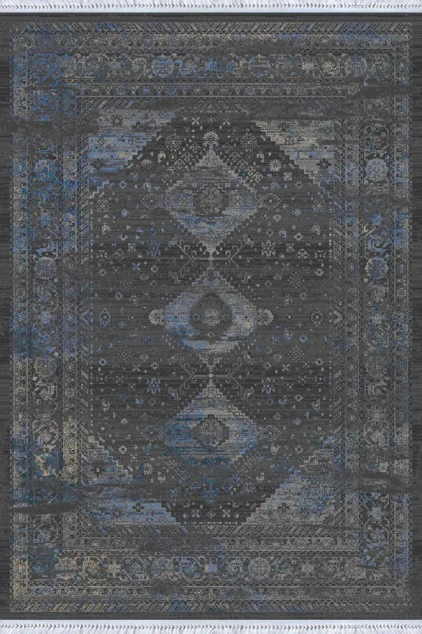 100 * 300 Kilim Füme Vintage Dokuma Pamuk Tabanlı Kaymaz Kilim KLM169