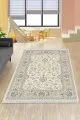 Büyük Kilim Krem Çerçeveli Dokuma Pamuk Taban Kaymaz Kilim KLM171