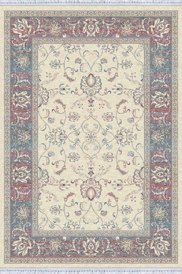 Pembe Çerçeveli Dokuma Pamuk Taban Kaymaz Kilim KLM173