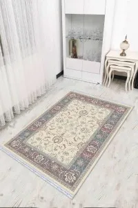 Pembe Çerçeveli Dokuma Pamuk Taban Kaymaz Kilim KLM173 Pembe Çerçeveli Dokuma Pamuk Taban Kaymaz Kilim KLM173
