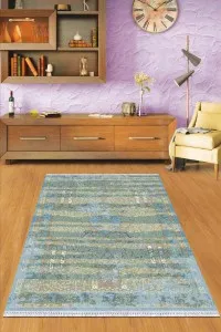 Yeşil Vintage Dokuma Pamuk Tabanlı Kaymaz Kilim KLM177 Yeşil Vintage Dokuma Pamuk Tabanlı Kaymaz Kilim KLM177