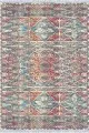 Desenli Kilim Çok Renkli Vintage Dokuma Pamuk Taban Kaymaz Kilim KLM181