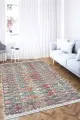 Desenli Kilim Çok Renkli Vintage Dokuma Pamuk Taban Kaymaz Kilim KLM181