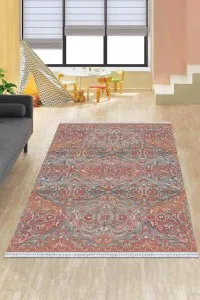 Pembe Vintage Dokuma Pamuk Tabanlı Kaymaz Kilim KLM184 Pembe Vintage Dokuma Pamuk Tabanlı Kaymaz Kilim KLM184