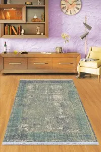 Yeşil Çerçeveli Dokuma Pamuk Taban Kaymaz Kilim KLM186 Yeşil Çerçeveli Dokuma Pamuk Taban Kaymaz Kilim KLM186