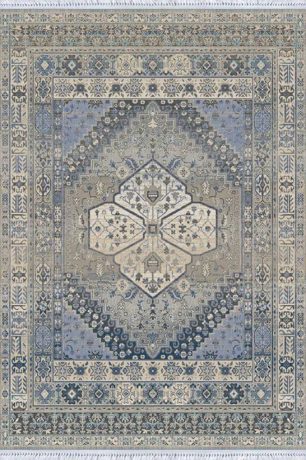 Mutfak İçin Kilim Yolluk Eflatun Göbekli Dokuma Pamuk Taban Kaymaz Kilim KLM196