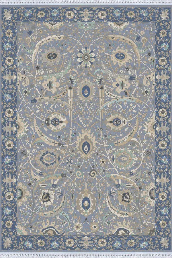 120X200 Kilim Eflatun Çerçeveli Dokuma Pamuk Taban Kaymaz Kilim KLM199