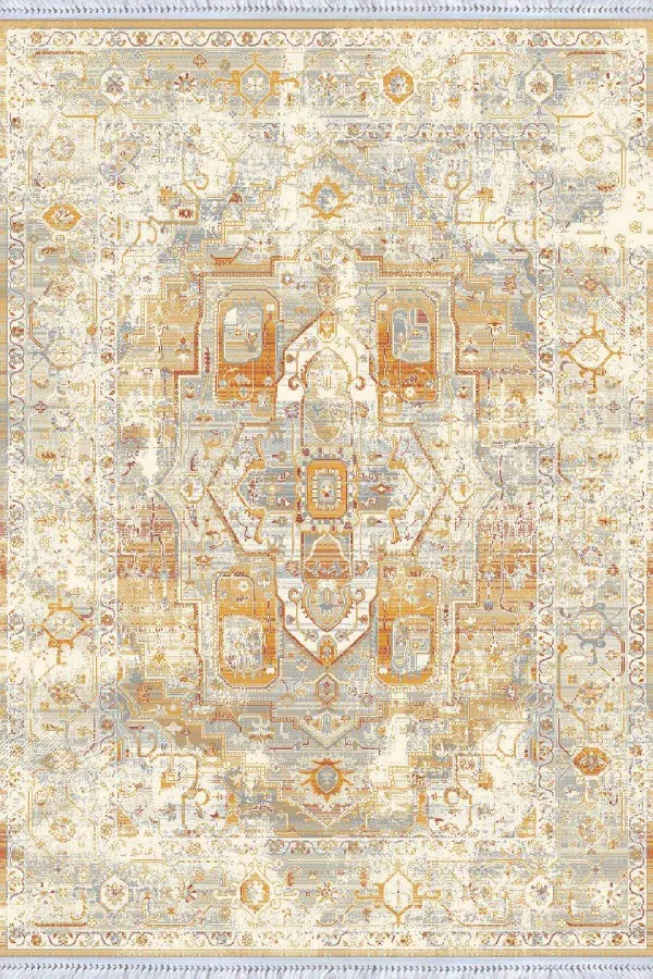 Vintage Kilim Turuncu Vintage Dokuma Pamuk Taban Kaymaz Kilim KLM205