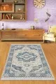 Kilim Modern Mavi Klasik Göbekli Dokuma Pamuk Taban Kaymaz Kilim KLM228