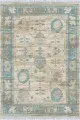 Makinede Yıkanan Kilim Mavi Çerçeveli Dokuma Pamuk Taban Kaymaz Kilim KLM230
