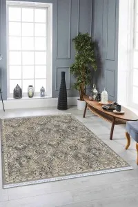 Gri Vintage Dokuma Pamuk Tabanlı Kaymaz Kilim KLM232 Gri Vintage Dokuma Pamuk Tabanlı Kaymaz Kilim KLM232