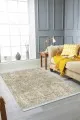 Çiçek Desenli Kilim Krem Vintage Dokuma Pamuk Tabanlı Kaymaz Kilim KLM234