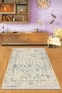 Mavi Çerçeveli Dokuma Pamuk Taban Kaymaz Kilim KLM239 Mavi Çerçeveli Dokuma Pamuk Taban Kaymaz Kilim KLM239