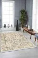 Büyük Kilim Fiyatları Krem Çerçeveli Dokuma Pamuk Taban Kaymaz Kilim KLM241