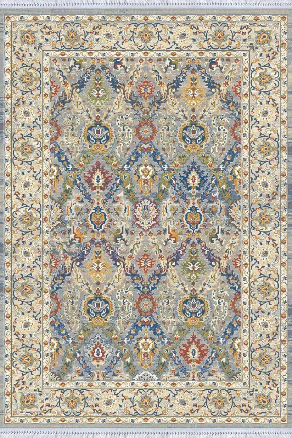 Kapı Önü Kilim Çok Renkli Çerçeveli Dokuma Pamuk Taban Kaymaz Kilim KLM242