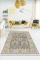 Kapı Önü Kilim Çok Renkli Çerçeveli Dokuma Pamuk Taban Kaymaz Kilim KLM242