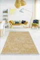 Salon Kilimi Sarı Vintage Dokuma Pamuk Tabanlı Kaymaz Kilim KLM249