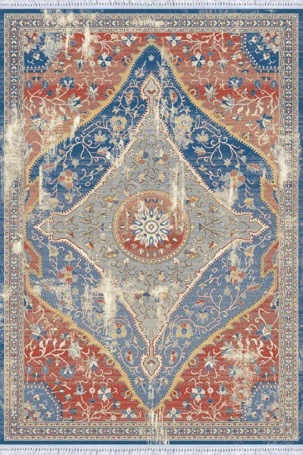 Mutfak Kilim Fiyatları Eflatun Göbekli Dokuma Pamuk Taban Kaymaz Kilim KLM254