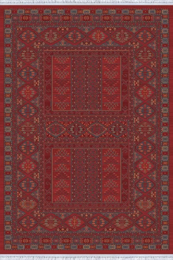 5 Metrekare Kilim Bordo Yöresel Dokuma Pamuk Tabanlı Kaymaz Kilim KLM262