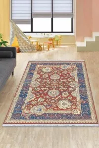 Kiremit Çerçeveli Dokuma Pamuk Taban Kaymaz Kilim KLM284 Kiremit Çerçeveli Dokuma Pamuk Taban Kaymaz Kilim KLM284
