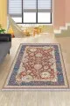 Kaymaz Yıkanabilir Kilim Kiremit Çerçeveli Dokuma Pamuk Taban Kaymaz Kilim KLM284
