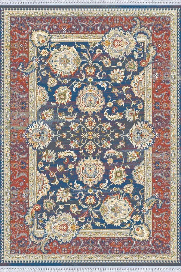 Karabağ Halı Çok Renkli Çerçeveli Dokuma Pamuk Taban Kaymaz Kilim KLM285