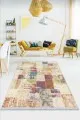 Patchwork Kilim Halı Çok Renkli Patchwork Dokuma Pamuk Taban Kaymaz Kilim KLM289