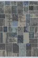 Karabağ Patchwork Halı Füme Patchwork Dokuma Pamuk Taban Kaymaz Kilim KLM291