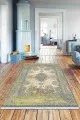Saçlı Kilim Yeşil Klasik Göbekli Dokuma Pamuk Taban Kaymaz Kilim KLM299