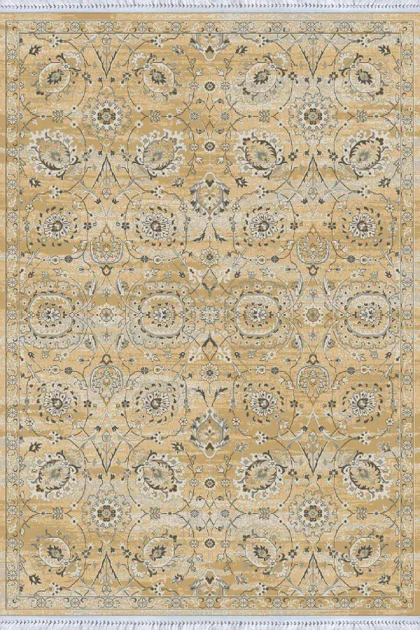 Soft Kilim Sarı Vintage Dokuma Pamuk Tabanlı Kaymaz Kilim KLM305