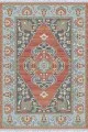 Dekoratif Kilim Halı Kiremit Göbekli Dokuma Pamuk Taban Kaymaz Kilim KLM313