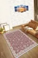 200X300 Kilim Fuşya Çerçeveli Dokuma Pamuk Taban Kaymaz Kilim KLM317