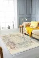 Dekoratif Halı Kilim Krem Vintage Dokuma Pamuk Tabanlı Kaymaz Kilim KLM333