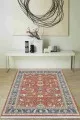 Kilim 100X150 Kiremit Çerçeveli Dokuma Pamuk Taban Kaymaz Kilim KLM342