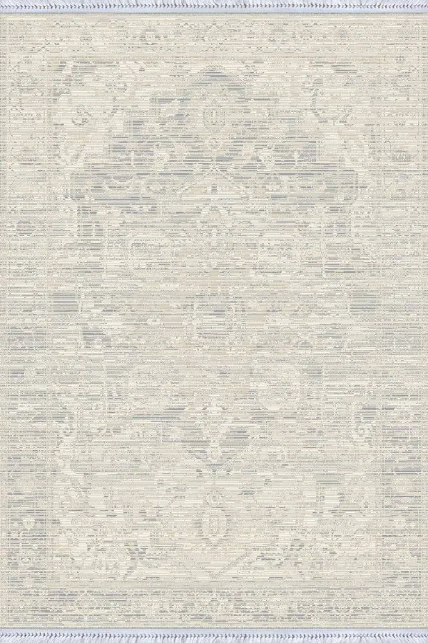 Kemik Vintage Dokuma Pamuk Tabanlı Kaymaz Kilim KLM354