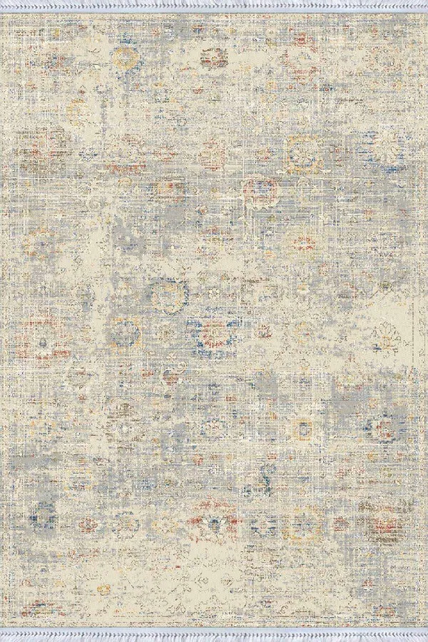Halı Görünümlü Kilimler Çok Renkli Vintage Dokuma Pamuk Taban Kaymaz Kilim KLM359