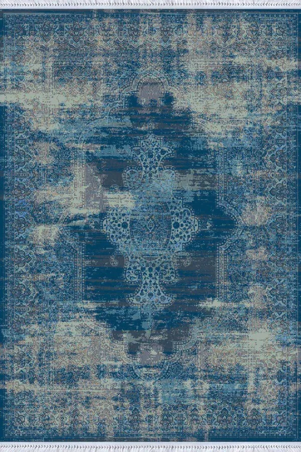 Kilim 6 Metrekare Lacivert Göbekli Dokuma Pamuk Taban Kaymaz Kilim KLM364