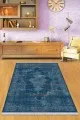 Kilim 80X150 Lacivert Göbekli Dokuma Pamuk Taban Kaymaz Kilim KLM365