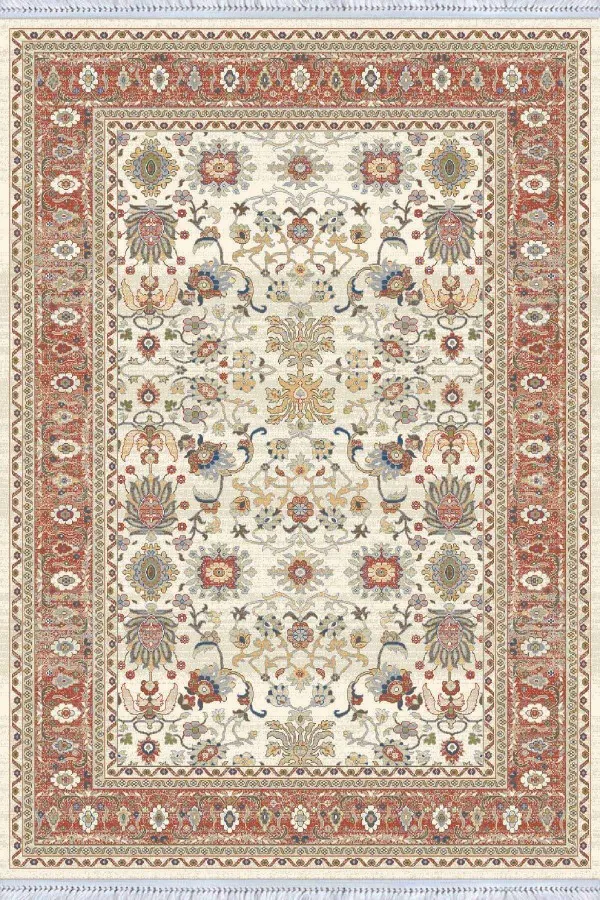 Pembe Çerçeveli Dokuma Pamuk Taban Kaymaz Kilim KLM373