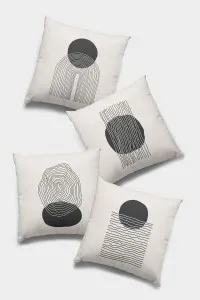 Füme Modern Çift Taraflı 4'lü Set Kırlent Kılıfı 4KR007 Füme Modern Çift Taraflı 4'lü Set Kırlent Kılıfı 4KR007